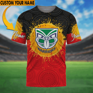 Auspiritmerch New Zealand Warriors Aboriginal T-Shirt Custom Name Gift For Fan