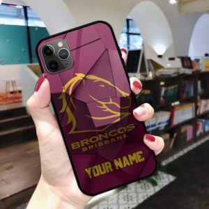 Auspiritmerch Brisbane Broncos Phone Case Custom Name Gift For Fan