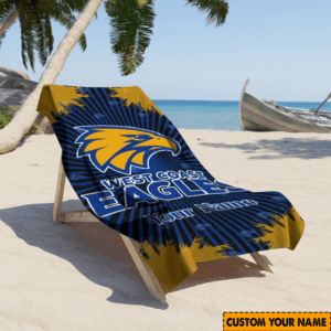 Auspiritmerch West Coast Eagles Premium Bath/ Beach Towel Personalized Gift For Fan