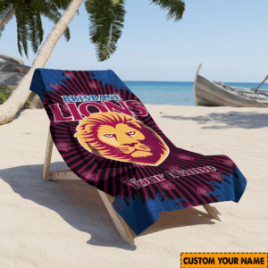 Auspiritmerch Brisbane Lions Premium Bath/ Beach Towel Personalized Gift For Fan