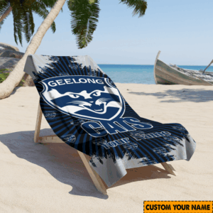 Auspiritmerch Geelong Cats Premium Bath/ Beach Towel Personalized Gift For Fan