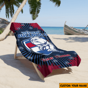 Auspiritmerch Western Bulldogs Premium Bath/ Beach Towel Personalized Gift For Fan