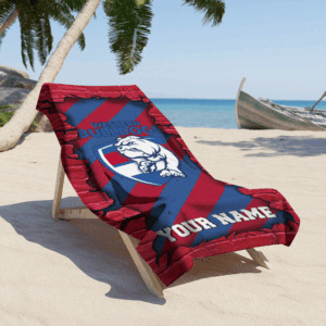 Auspiritmerch Western Bulldogs Premium Bath/ Beach Towel Personalized Gift For Fan