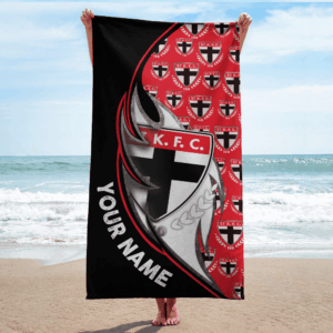 Auspiritmerch St Kilda Saints Premium Bath/ Beach Towel Personalized Gift For Fan