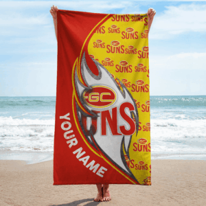 Auspiritmerch Gold Coast Suns Premium Bath/ Beach Towel Personalized Gift For Fan