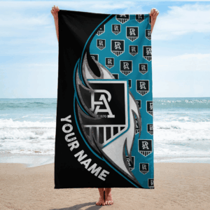 Auspiritmerch Port Adelaide Premium Bath/ Beach Towel Personalized Gift For Fan
