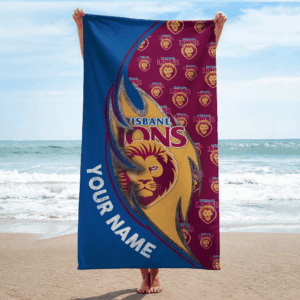 Auspiritmerch Brisbane Lions Premium Bath/ Beach Towel Personalized Gift For Fan