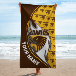 Auspiritmerch Hawthorn Hawks Premium Bath/ Beach Towel Personalized Gift For Fan