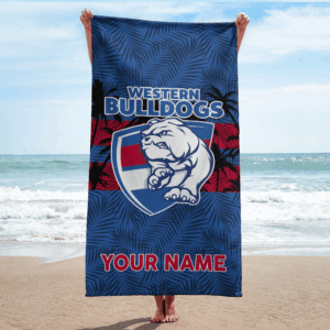 Auspiritmerch Western Bulldogs Premium Bath/ Beach Towel Personalized Gift For Fan