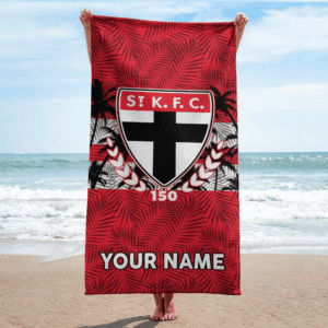 Auspiritmerch St Kilda Saints Premium Bath/ Beach Towel Personalized Gift For Fan