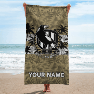 Auspiritmerch Collingwood Magpies Premium Bath/ Beach Towel Personalized Gift For Fan
