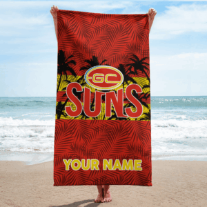 Auspiritmerch Gold Coast Suns Premium Bath/ Beach Towel Personalized Gift For Fan