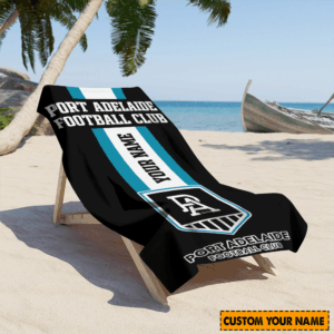 Auspiritmerch Port Adelaide Premium Bath/ Beach Towel Personalized Gift For Fan