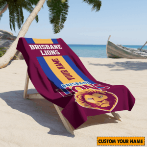 Auspiritmerch Brisbane Lions Premium Bath/ Beach Towel Personalized Gift For Fan