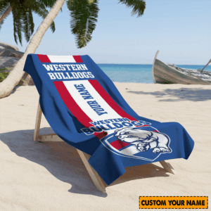 Auspiritmerch Western Bulldogs Premium Bath/ Beach Towel Personalized Gift For Fan