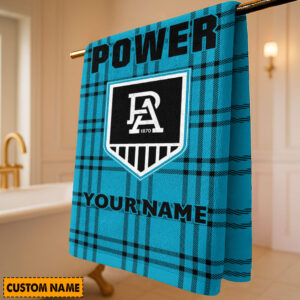Auspiritmerch Port Adelaide Premium Bath/ Beach Towel Personalized Gift For Fan