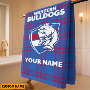 Auspiritmerch Western Bulldogs Premium Bath/ Beach Towel Personalized Gift For Fan