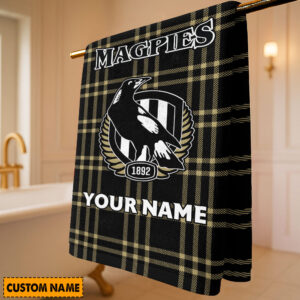 Auspiritmerch Collingwood Magpies Premium Bath/ Beach Towel Personalized Gift For Fan