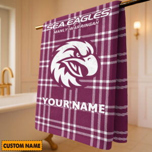 Auspiritmerch Manly Warringah Sea Eagles Premium Bath/ Beach Towel Personalized Gift For Fan