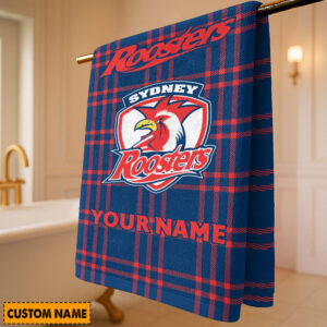 Auspiritmerch Sydney Roosters Premium Bath/ Beach Towel Personalized Gift For Fan