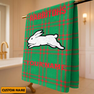Auspiritmerch South Sydney Rabbitohs Premium Bath/ Beach Towel Personalized Gift For Fan