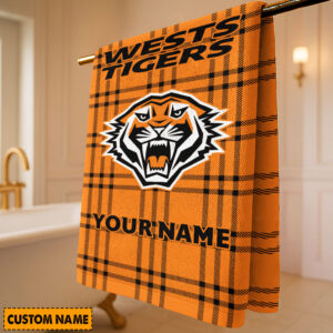 Auspiritmerch Wests Tigers Premium Bath/ Beach Towel Personalized Gift For Fan