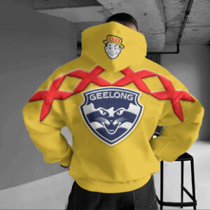 Auspiritmerch Geelong Cats x XXXX Gold Hoodie Custom Name Gift For Fan