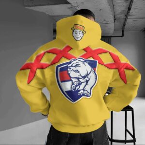 Auspiritmerch Western Bulldogs x XXXX Gold Hoodie Custom Name Gift For Fan