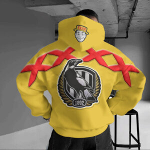 Auspiritmerch Collingwood Magpies x XXXX Gold Hoodie Custom Name Gift For Fan
