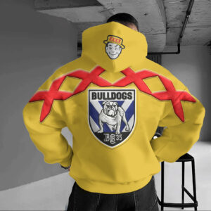 Auspiritmerch Canterbury-Bankstown Bulldogs x XXXX Gold Hoodie Custom Name Gift For Fan