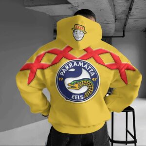 Auspiritmerch Parramatta Eels x XXXX Gold Hoodie Custom Name Gift For Fan