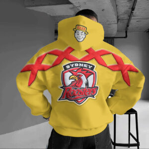 Auspiritmerch Sydney Roosters x XXXX Gold Hoodie Custom Name Gift For Fan