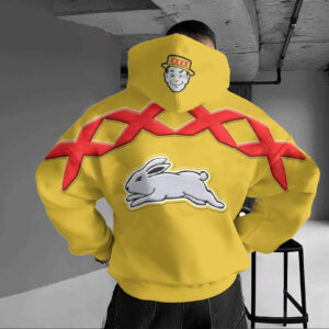 Auspiritmerch South Sydney Rabbitohs x XXXX Gold Hoodie Custom Name Gift For Fan
