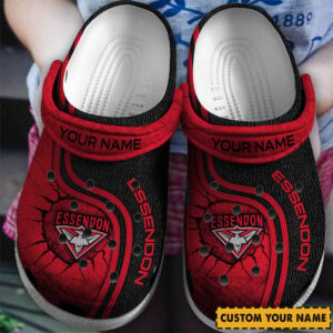 Auspiritmerch Essendon Crocs Crocband Clogs Shoes Comfortable For Men Women and Kids