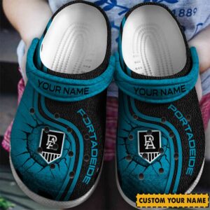 Auspiritmerch Port Adelaide Crocs Crocband Clogs Shoes Comfortable For Men Women and Kids