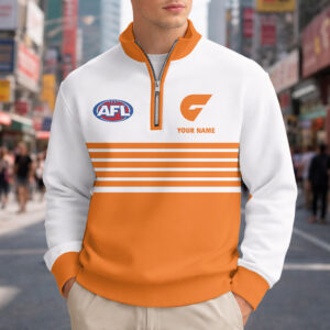 Auspiritmerch GWS Giants Quarter Zip Sweatshirt Custom Name Gift For Fan