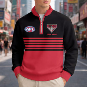 Auspiritmerch Essendon Quarter Zip Sweatshirt Custom Name Gift For Fan