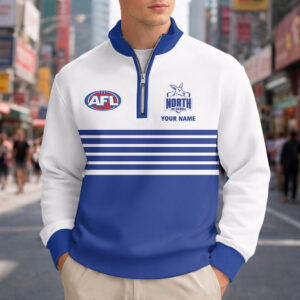 Auspiritmerch North Melbourne Quarter Zip Sweatshirt Custom Name Gift For Fan