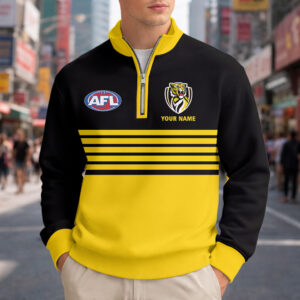 Auspiritmerch Richmond Tigers Quarter Zip Sweatshirt Custom Name Gift For Fan