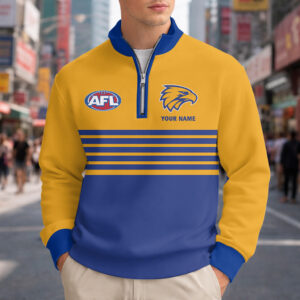 Auspiritmerch West Coast Eagles Quarter Zip Sweatshirt Custom Name Gift For Fan