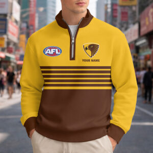 Auspiritmerch Hawthorn Hawks Quarter Zip Sweatshirt Custom Name Gift For Fan