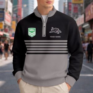 Auspiritmerch Penrith Panthers Quarter Zip Sweatshirt Custom Name Gift For Fan