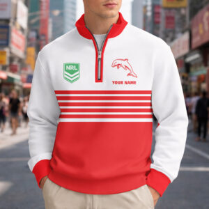 Auspiritmerch Redcliffe Dolphins Quarter Zip Sweatshirt Custom Name Gift For Fan