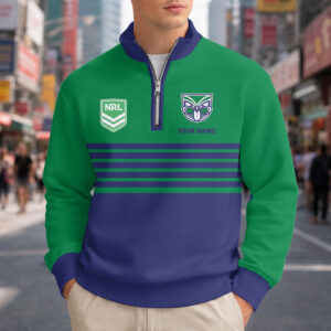Auspiritmerch New Zealand Warriors Quarter Zip Sweatshirt Custom Name Gift For Fan