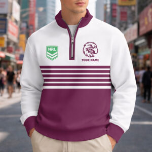 Auspiritmerch Manly Warringah Sea Eagles Quarter Zip Sweatshirt Custom Name Gift For Fan