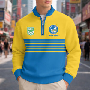 Auspiritmerch Parramatta Eels Quarter Zip Sweatshirt Custom Name Gift For Fan