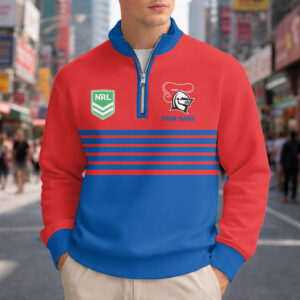 Auspiritmerch Newcastle Knights Quarter Zip Sweatshirt Custom Name Gift For Fan