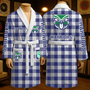 Auspiritmerch New Zealand Warriors Fleece Bathrobe Custom Name Gift For Fan