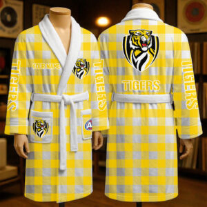 Auspiritmerch Richmond Tigers Fleece Bathrobe Custom Name Gift For Fan