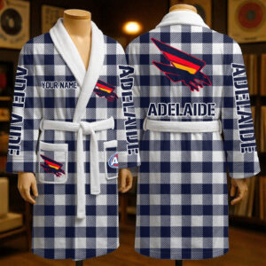 Auspiritmerch Adelaide Crows Fleece Bathrobe Custom Name Gift For Fan
